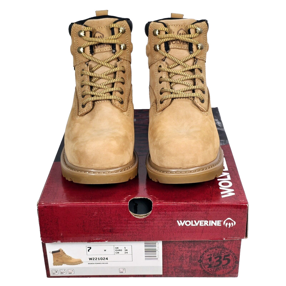 Wolverine Floorhand Insulated Steel-Toe 6" Women's 7 W Brown Work Boots W221024